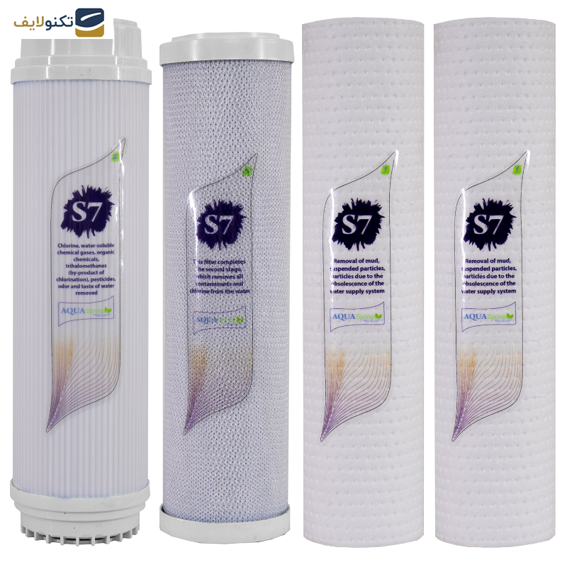 دستگاه تصفیه کننده آب آکوآ اسپرینگ مدل RO-S7-WZ 7077 به همراه فیلتر مجموعه 4 عددی - 
